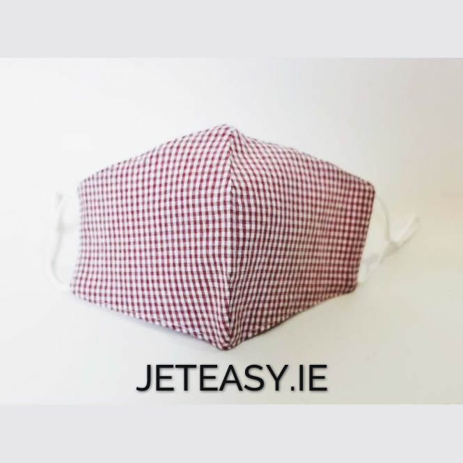 Red Gingham Face Covering Mask 3 Piece Hygiene Pack 34